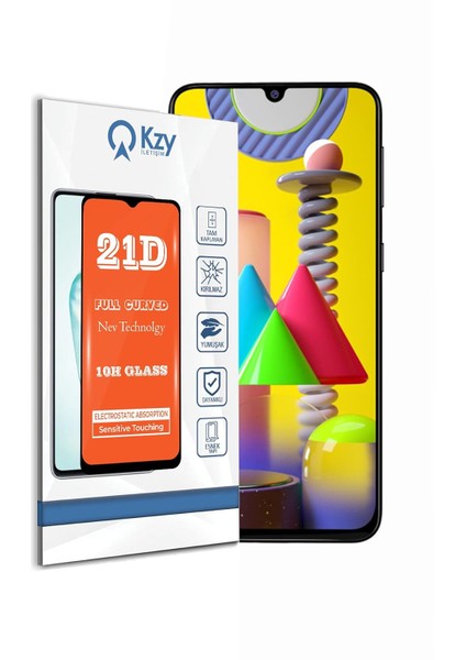 Iletişim M31 ile Uyumlu Tam Kaplayan 21D Temperli Ekran Cam