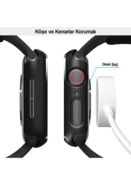 Seri 38MM /40MM /41MM ile Uyumlu Kasa ve Ekran Kılıf Temperli Cam 360 Derece fiyatları