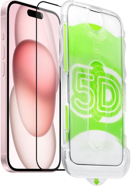 15 Için Kurulum Kitli Takılırken Camın Kesinlikle Toz Bırakmayan Ekstra Güçlendirilmiş Tam Koruma Sağlayan Pürüzsüz Kesim Premium Ekran Kırılmaz Cam