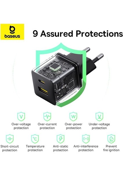 Hızlı Şarj C+U 30W Eu Siyah modelleri