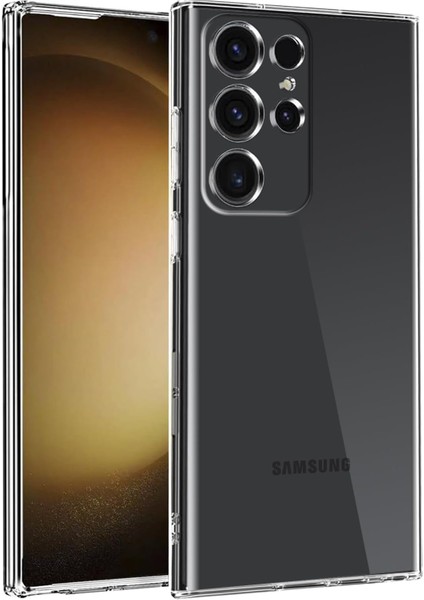 Kamera Korumalı Şeffaf Silikon Kılıf (S23 Ultra)