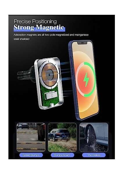 HP-A07 15W Kablosuz Şarj Araba Telefon Tutucu Ayarlanabilir Havalandırma Için Yüksek Kalite Tutucu Premium fiyatları