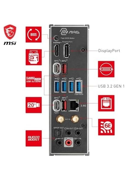 Mag X670E Tomahawk Wıfı Am5 Ddr5 6600MHZ(OC) 4x M.2 USB 3.2 HDMI Dp 2.5g Lan Amd Wıfı 6e Rgb Atx Anakart modelleri