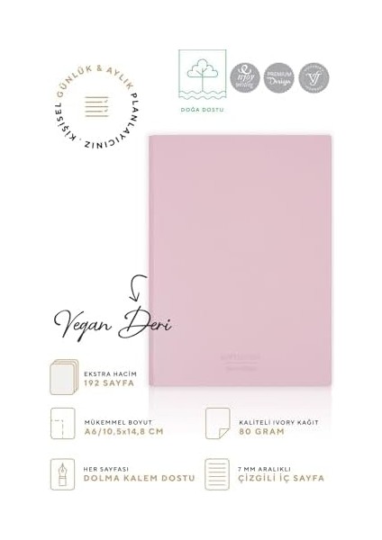 Esnek Kapak Cep Defteri A6 Krem 96 Yp. Çizgili fiyatları