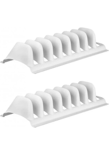 Dolap Içi Tencere Tava Kapağı Tabak Düzenleyici Sepet Tabaklık Bulaşıklık Mutfak (Beyaz 2&apos;li)