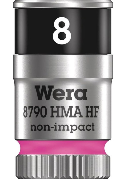 05003723001 8790 Hma Hf Zyklop Lokma Anahtar, 1/4 Inç Tahrikli, Tutma Fonksiyonlu, 8.0 Mm, Parlak Pembe