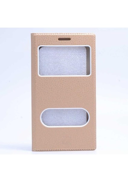 Galaxy S9 Plus Uyumlu Darbeye Karşı Dayanıklı Pencereli Kapaklı Kılıf (Altın Rengi, Galaxy S9 Plus)