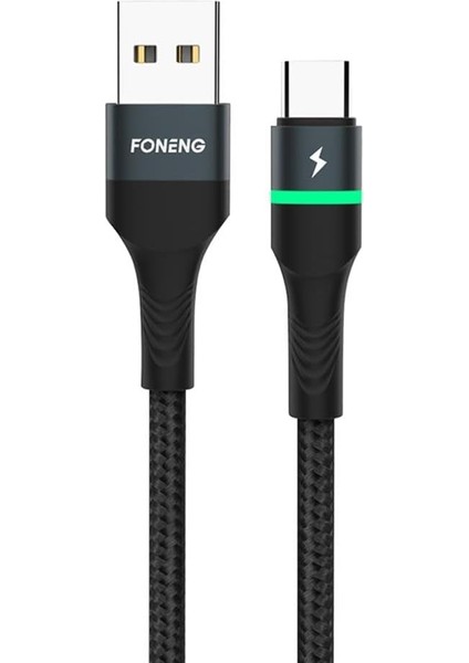 X79 66W USB To Type-C LED Işıklı Şarj ve Kablosu Ip Örgülü