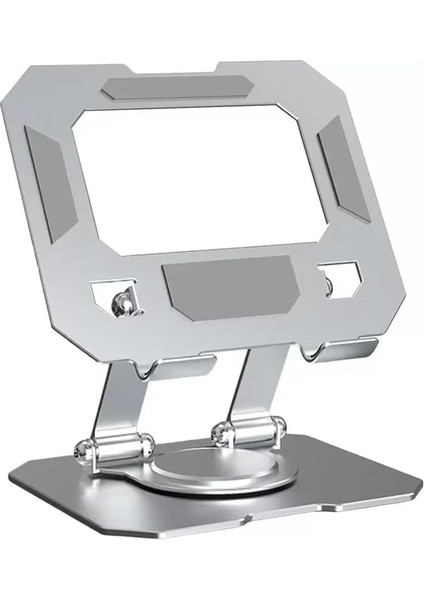 Tablet 360 Derece Dönebilen Tablet Katlanabilir Metal Tablet Tutucu Tablet ve Telefon Tutucu Tablet Tutucu Metal (Metalik Gri)