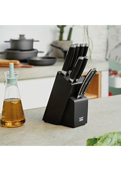 Leo 18/10 Çelik Bıçak Bloğu 6 Parça Seti modelleri