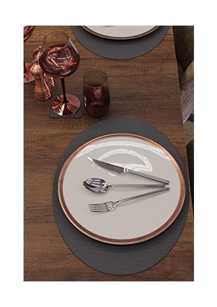 Oval Nopeli Deri Servis 2 Adet 35X45 cm modelleri