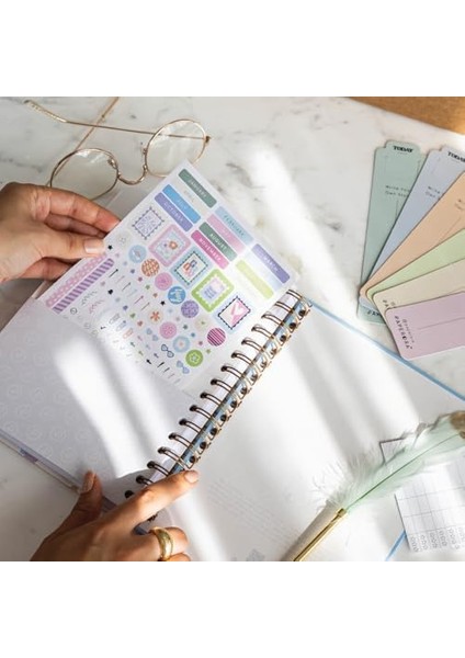 A5 Spiralli Sert Kapak Çizgili Tarihsiz Not Defteri Kırmızı Pembe Gradient modelleri