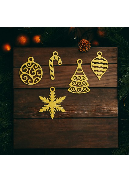 Altın Renk 5’li Yılbaşı Ağacı Süsü Seti – Dekoratif 3D Tasarım Plastik Ağaç Süsü (Top, Şeker Kamışı, Çam Ağacı, Kar Tanesi, Damla Model) fiyatları