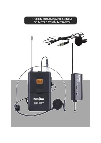 SXC-999Y Şarjlı Telsiz Kablosuz Headset Yaka Mikrofonu (Uhf Sabit Kanal) fiyatları
