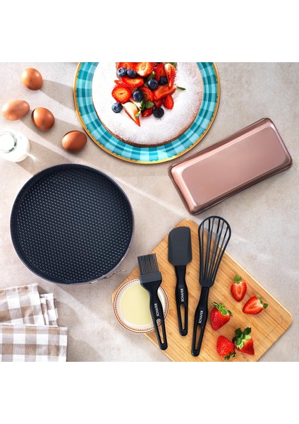 Kek Kalıbı+Pasta Seti 5 Parça-Rosegold