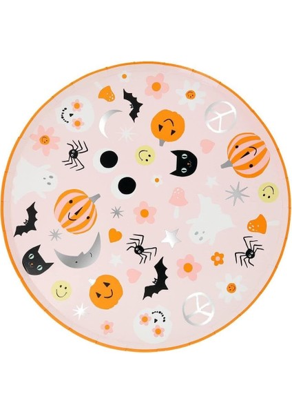 - Groovy Halloween Dinner Plates - Bayramı Karakterli Tabaklar (L) (8&apos;li)