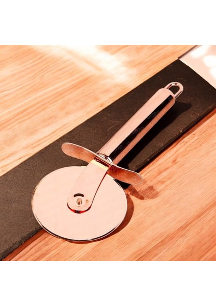 Paslanmaz Çelik Pizza Kesici, Hamur Ruleti, 20 Cm, Börek Pizza Hamur Kesici Bıçak Rulet