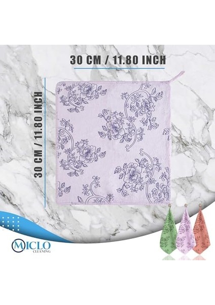 Cleanıng | Premium Kalite Desenli Kadife Mutfak Bezi | Leke Tutmaz-Koku Yapmaz X3 Adet 30X40CM modelleri