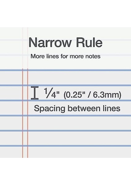 5 x 8 Yasal Ped, 12&apos;li Paket, Dar Çizgili, Beyaz Kağıt, Yazı Defteri Başına 50 Yaprak, Abd&apos;de Üretilmiştir (74019) modelleri