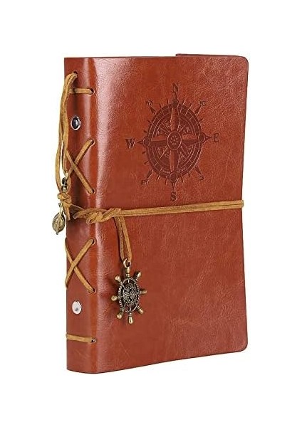 Retro Denizcilik Defteri Klasik Pu Deri Kapak Not Defteri Seyahat Günlüğü Seyahat Dergisi Doldurulabilir Eskiz Defteri Spiral Halka Binder Günlüğü Boş Sayfalar, Astarsız Kağıt, Retro Kolye, Klasik Kabartmalı (130X185 Mm, ) fiyatları
