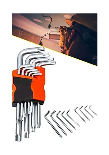 YK-008 9 Parça Yıldız Tork Anahtarı 120 mm Allen Set 1410 fiyatları