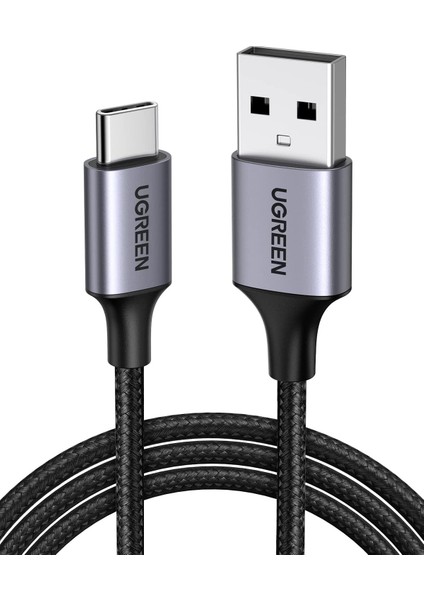 Ugreen 2.0 A Usb-A & Usb-C Örgülü Şarj ve Data Kablosu, 25 Santimetre, Siyah, 60124
