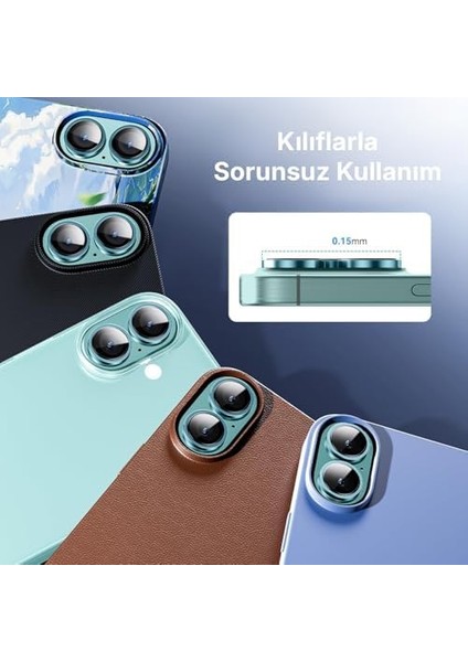 16 ve 16 ile Uyumlu Alaşım Çerçeveli ve 9h Sertliğinde Temperli Camlı Lens (Yeşil, Glass) fiyatları