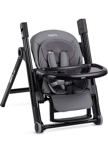 Chef Mama Sandalyesi, Çok Kademeli Yatış, 7 Kademe Yükseklik, Çift Tepsili, Katlanabilir, 0 - 15 K, Gri fiyatları