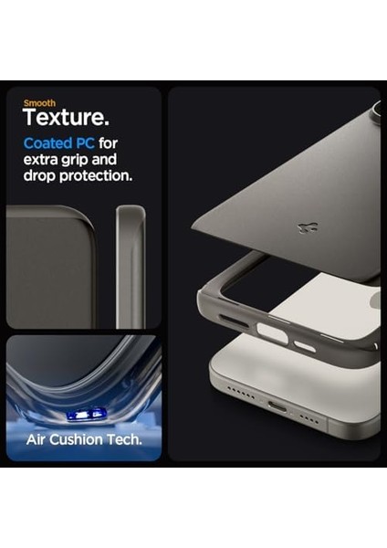 15 Pro ile Uyumlu Kılıf Thin Fit Gunmetal - ACS06687 modelleri