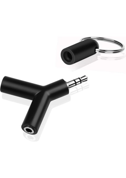 4495 3.5mm Kulaklık Çoklayıcı Çoğaltıcı Switch Splitter Anahtarlık Adaptör