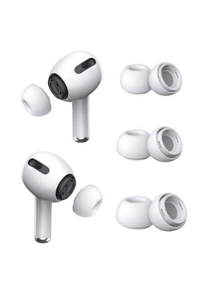 Pro ve Pro 2.nesil Uyumlu Anc Delikli Üç Boyut Premium Yedek Silikon Kulaklık Uçları (S, M, L) modelleri