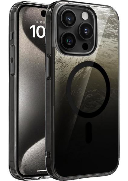 15 Pro Için Serisi ile Uyumlu Göz Alıcı ve Şık Arka Tasarım Yüksek Kalite Materyal Premium Kılıf Kapak (Siyah, 15 Pro)