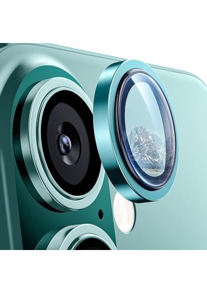 16 ve 16 ile Uyumlu Alaşım Çerçeveli ve 9h Sertliğinde Temperli Camlı Lens (Yeşil, Glass) modelleri