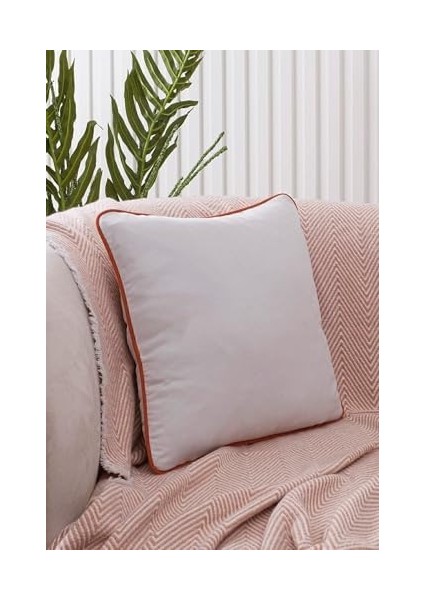 Renk Seçenekli Turuncu Biyeli Açık Gri Kırlent Kılıfı Dekoratif Düz Sade Panoroma Panbiy Gri Turuncu 45X45 fiyatları