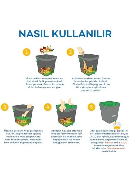 Bokashi Kepeği 1 Kg, Iç ve Dış Mekan Kompost Kovaları Için Hızlı ve Kompost Başlatıcı modelleri