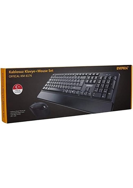KM-6176 Offıcal Siyah Kablosuz Combo Q Multimedia Klavye + Mouse Set fiyatları