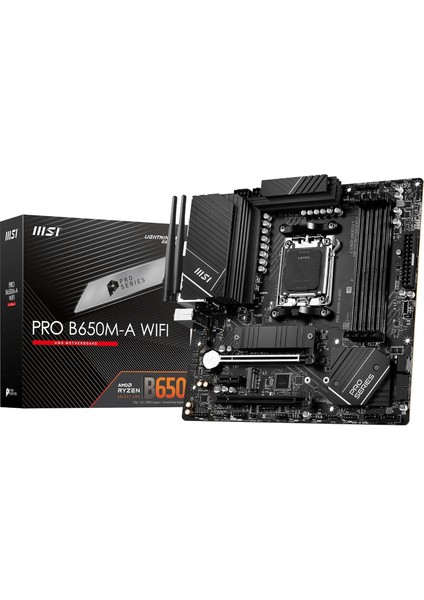 Pro B650M-A Wıfı Am5 Ddr5 6400MHZ(OC) HDMI Dp M.2 Usb3.2 2.5g Lan Wıfı 6e Matx Anakart