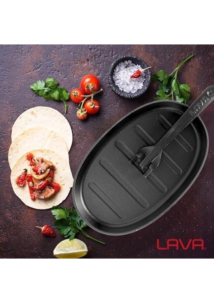 Döküm Oval Fajita Tabağı Ölçü 18X28CM. (Harici Tava Tutucu Dahil Değildir.) fiyatları