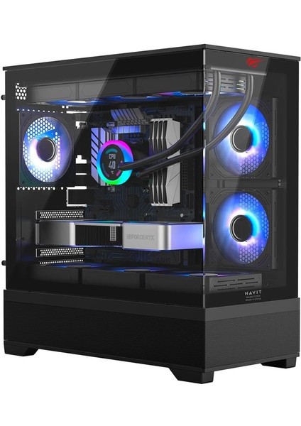 CF925 Tamperli Cam Gaming Oyuncu Kasası Siyah - 3 Rgb Fanlı, Kumandalı, Itx/m-Atx/atx/e-Atx Uyumlu
