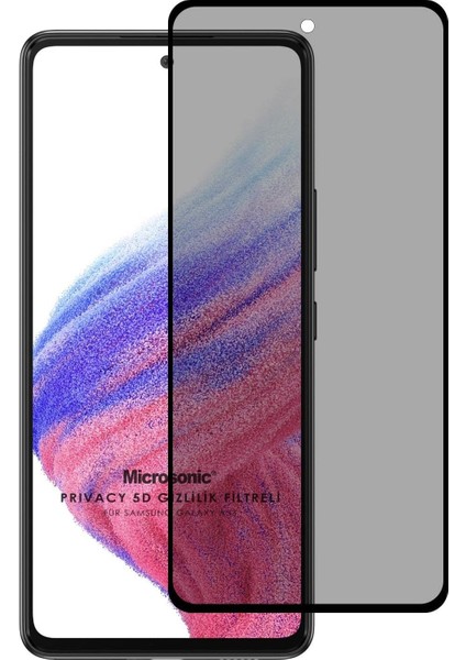 A53 5g Privacy 5d Gizlilik Filtreli Cam Ekran Siyah