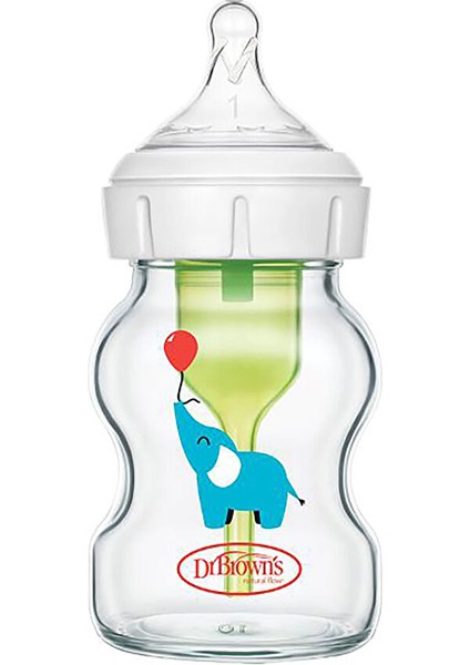 Db 51621 Geniş Ağız Anti-Kolik Options+ Desenli Cam Biberon 150 ml , Fil, Tekli Paket modelleri