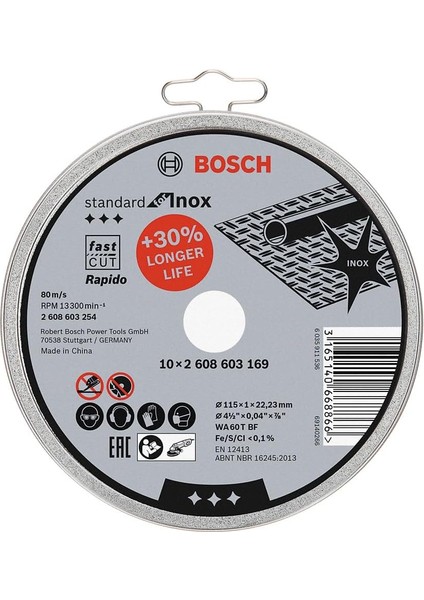 Professional Kesme Diski Düz Inox Için, 2608603254