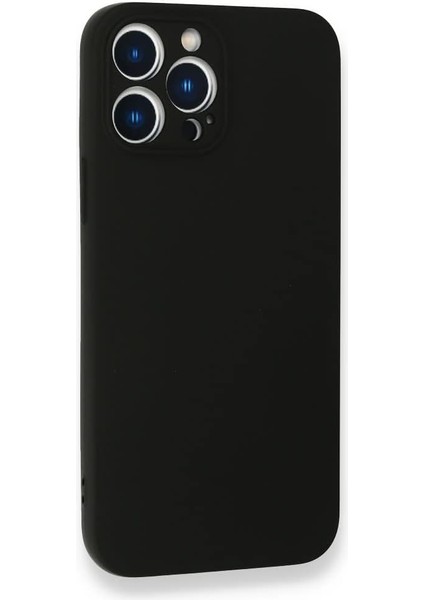 Aksesuar 14 Pro Max ile Uyumlu Içi Kadife Lansman Lens Korumalı Silikon Kılıf Şok Emici Full Kasa Koruma Sağlayan Kılıf (Siyah)