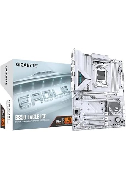 Gıgabyte B850 Eagle Ice LGA1851 Ddr5 7600MHZ(OC) Pcıe 5.0 M.2 Nvme 2.5gbe Lan Beyaz Atx Anakart modelleri
