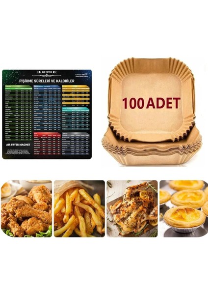 Airfryer Pişirme Kağıdı 100 Adet Fritöz Pişirme Kağıdı,fritöz Yağlı Kağıdı, Yanmaz Kağıt