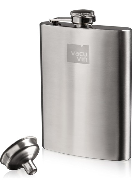 Vin Cep Şişesi ve Huni Fırçalanmış Çelikten