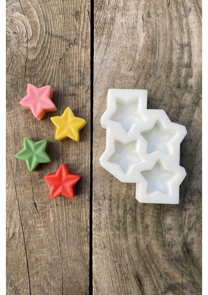 Concept Yıldız Mini Dörtlü Mum Kalıbı (Silikon)
