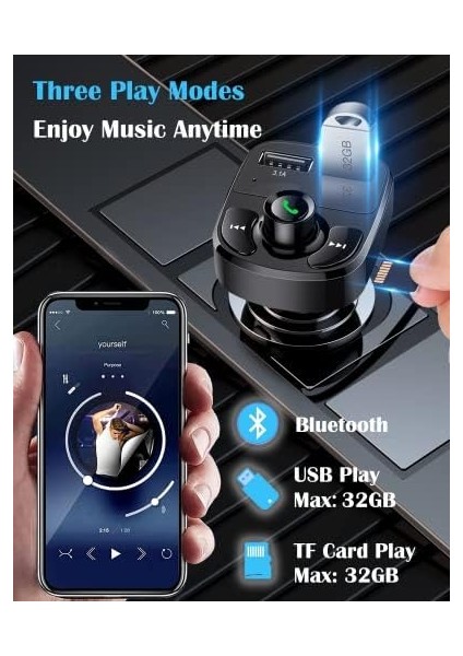 X8 Araç Kiti | Fm Transmitter & Çift USB Şarj Cihazı | Kablosuz Müzik modelleri