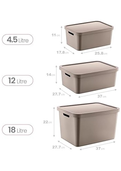 3&apos;lü Set Stafi Kapaklı Kutu Terra (4,5-12-18 Lt) fiyatları