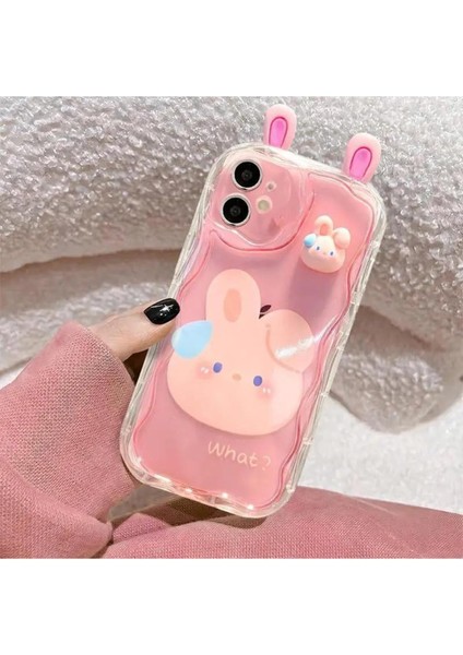 Aksesuar 11 ile Uyumlu Kulaklı Oyuncak Tasarımlı Baskılı Kamera Çevresi Korumalı Şeffaf Kılıf